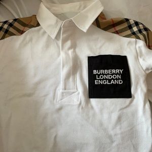 12m Burberry. White mini Johnathan check panel